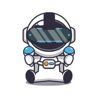 astronauta bonito jogando ilustração em vetor desenho animado de realidade virtual. ilustração de desenho vetorial adequada para pôster, folheto, web, mascote, adesivo, logotipo e ícone.