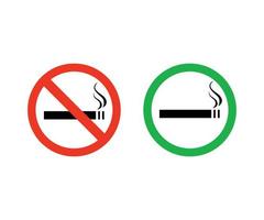 área para fumantes e símbolo de sinal de não fumar vetor
