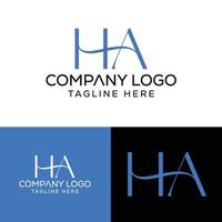 letra inicial ha design de logotipo monograma criativo sinal moderno símbolo ícone vetor