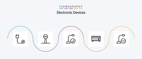 Dispositivos linha 5 pacote de ícones incluindo dispositivos. pág. computadores. meios de comunicação. hardware vetor