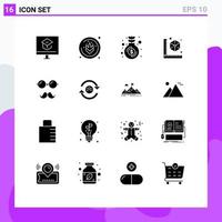 16 ícones criativos, sinais e símbolos modernos do cubo de modelo de fundo de impressora pai, elementos de design de vetores editáveis