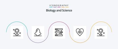 pacote de ícones da linha 5 de biologia, incluindo masculino. Ame. nariz. coração. perigoso vetor