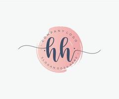 logo feminino inicial hh. utilizável para logotipos de natureza, salão, spa, cosméticos e beleza. elemento de modelo de design de logotipo de vetor plana.