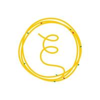 logotipo inicial de macarrão com círculo vetor