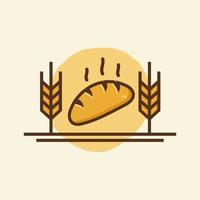 logotipo de pão e trigo vetor
