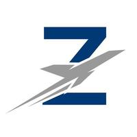 logotipo de viagens tropicais no conceito de letra z. modelo inicial de design de logotipo de viagem vetor