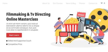 masterclass online de direção de cinema e tv vetor