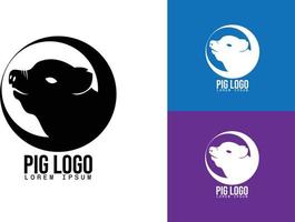 porco logotipo animal porco shilouette vetor