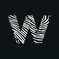 logotipo de textura de zebra inicial w vetor