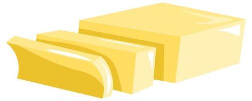 fatias de manteiga derretida, vetor de refeição de produtos lácteos