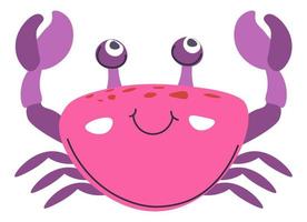 personagem engraçado de caranguejo com sorriso no vetor de focinho