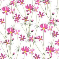 agrostemma flor silvestre rosa em padrão de flor vetor