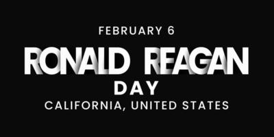 6 de fevereiro, dia de ronald reagan, estilo plano do vetor de fundo dos estados unidos da califórnia. adequado para pôster, capa, web, banner de mídia social.