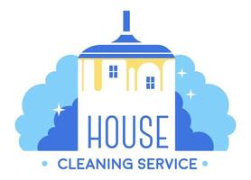 serviço de limpeza de casa, logotipo de limpeza e arrumação vetor