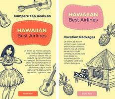 melhores companhias aéreas havaianas, compare ofertas on-line na web vetor