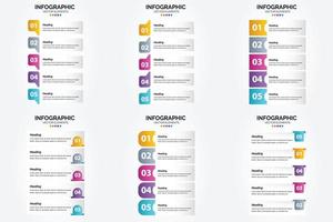 conjunto de design plano de infográficos de ilustração vetorial para folheto publicitário e revista vetor