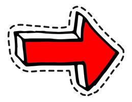 seta vermelha para a direita, etiqueta de direção ou vetor de ícone