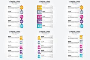 conjunto de design plano de infográficos de ilustração vetorial para folheto publicitário e revista vetor