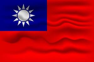 acenando a bandeira do país taiwan. ilustração vetorial. vetor