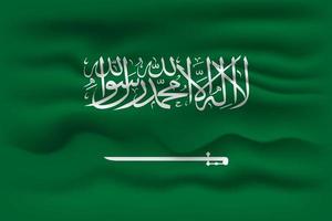 acenando a bandeira do país arábia saudita. ilustração vetorial. vetor