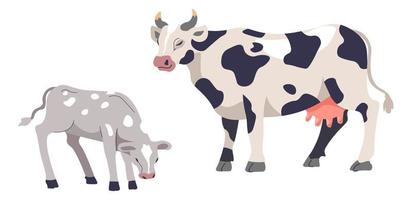 criação de gado, vacas e bezerros vetor