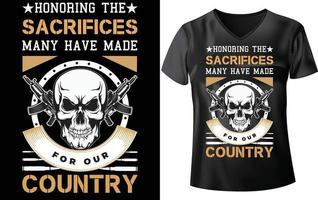 design de camiseta militar vetor
