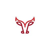 vetor de logotipo de ícone de chifre de animal de touro vetor de design de modelo