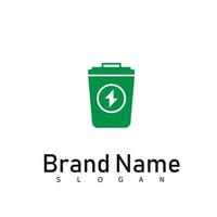símbolo de design de logotipo de lixo de lixeiras de reciclagem vetor