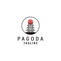 vetor de ícone de design de logotipo de pagode