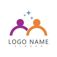 comunidade, rede e logotipo social plano e vetor de design de símbolo