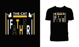 design de camiseta tipográfica e caligráfica de gato vetor