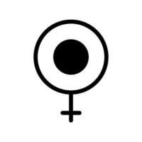 linha de ícone de gênero feminino isolada no fundo branco. ícone liso preto fino no estilo de contorno moderno. símbolo linear e curso editável. ilustração vetorial de traço perfeito simples e pixel vetor