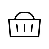 linha de ícone de cesta de compras isolada no fundo branco. ícone liso preto fino no estilo de contorno moderno. símbolo linear e traço editável. ilustração vetorial de traço perfeito simples e pixel vetor