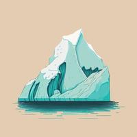 gigante massa de gelo iceberg flutuando vetor