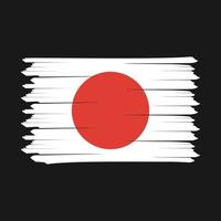 ilustração vetorial de design de pincel de bandeira do Japão vetor