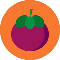 ícone plano de fruta mangostão vetor