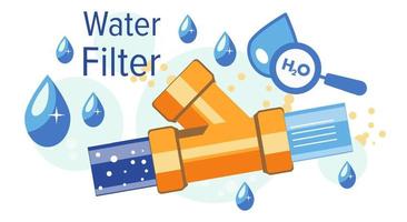 filtro de água, serviço para limpar o líquido da torneira vetor