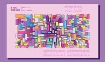 espaço de cópia de modelo de plano de fundo de camada retangular geométrica para pôster, banner ou design relacionado à arte vetor