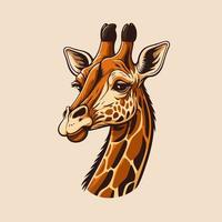 mascote de design de logotipo de cabeça de girafa. ilustração vetorial de animais vetor