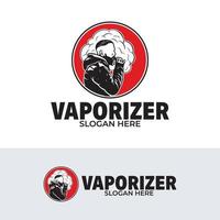 logotipo do vapor. modelo de design de logotipo de fumar cigarros eletrônicos vetor
