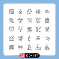 25 ícones criativos sinais e símbolos modernos de e-mail encaminhado ajudam a trabalhar elementos de design de vetores editáveis de fogo