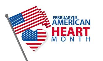 a ilustração vetorial de fevereiro é o conceito do mês do coração americano vetor