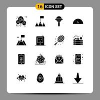 16 ícones criativos sinais modernos e símbolos de monitor troféu brinquedo sucesso conquista elementos de design de vetores editáveis