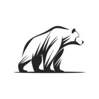 logotipo de urso preto e branco simples, mas poderoso, perfeito para uma marca de moda ou produto de alta qualidade. vetor