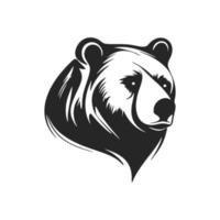 elegante logotipo de urso preto e branco perfeito para uma marca de moda ou produto de alta qualidade. vetor