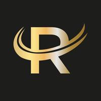 logotipo inicial da letra r com modelo de vetor de tipografia empresarial moderna criativa