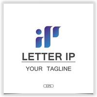 letra ip logotipo design de modelo elegante premium vetor eps 10