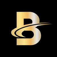 vetor inicial do projeto do logotipo da letra b do monograma com conceito luxuoso