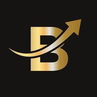 logotipo de finanças no conceito de letra b. logotipo de marketing e negócios financeiros vetor