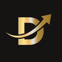 logotipo de finanças no conceito de letra d. logotipo de marketing e negócios financeiros vetor